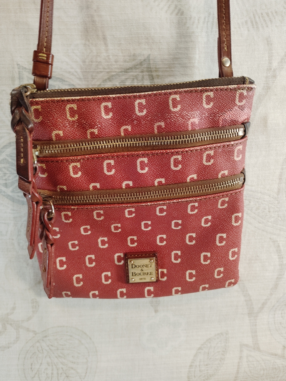 Dooney & Bourke Red Crossbody Bag with Signature 'C' Print